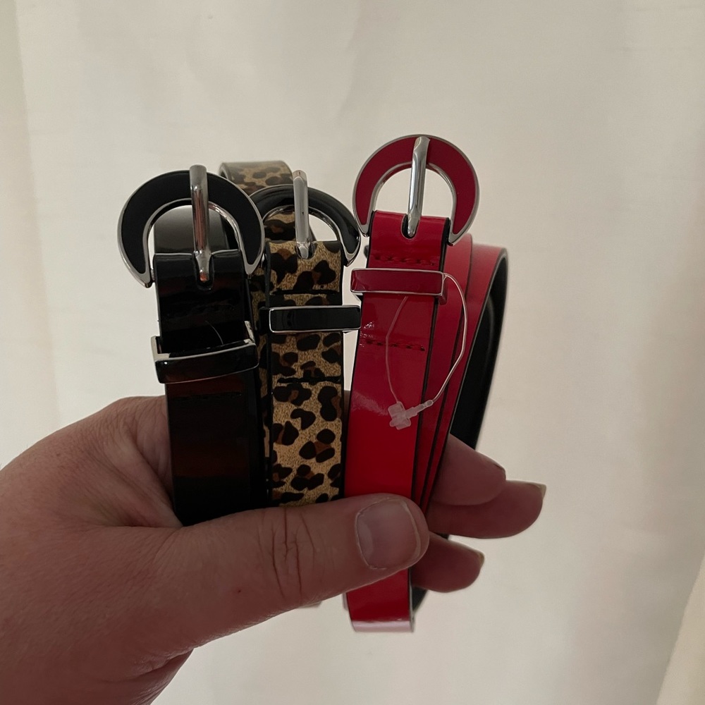 Kenneth Cole Reaction - set of 3 skinny belts XL